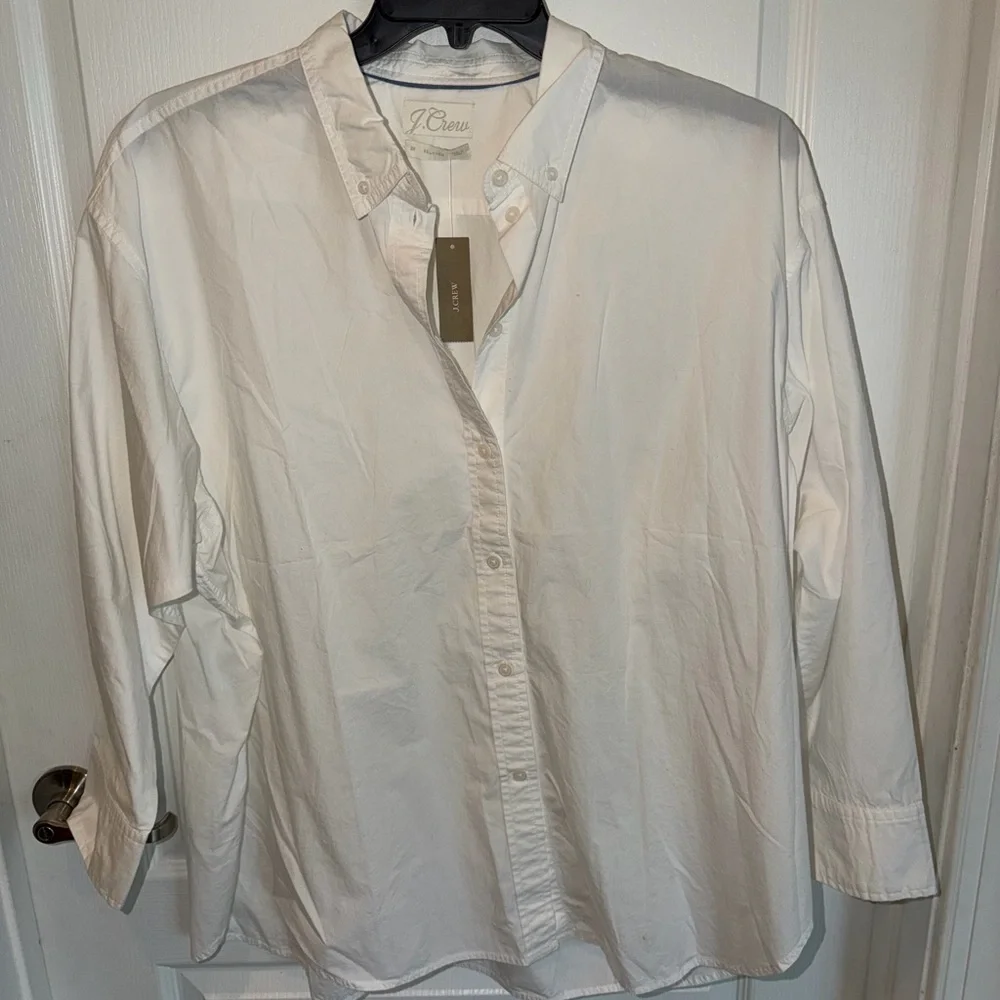 J. Crew NWT White Relaxed Button-Down Shirt